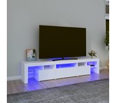 Vidaxl mueble de tv con luces led blanco 200x36,5x40 cm
