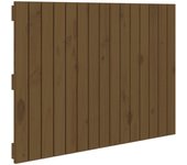 Cabecero cama pared madera maciza pino marrón miel 95,5x3x60 cm