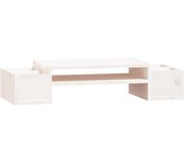 Soporte de monitor | soporte de pantalla madera maciza de pino blanco 70x27,5x15 cm cfw310778