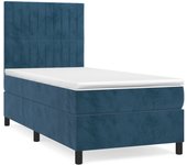 Somier de láminas con colchón azul oscuro 90x190 cm