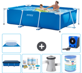 Paquete de piscina - intex - rectángulo - 260x160x65 cm + accesorios a86