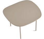 Mesa de centro moderna con tapa perfilada gris tórtola y patas de metal 58x55 cm 38h