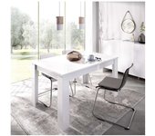 Mesa de salon extensible baños de la encina en color blanco brillo. 76 cm(alto)140-180 cm