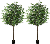 2 unidades planta artificial ficus 180 cm - árbol ficus artificial