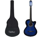 Set de guitarra occidental 12 pzas ecualizador y 6 cuerdas azul