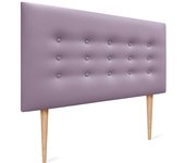 Dhome cabecero de polipiel con 3 hileras de botones y patas cabezal tapizado cama lujo (lila, 105cm)