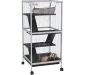 Jaula para animales pawhut acero, pp gris claro 52x52x113.5 cm d51-153v00lg