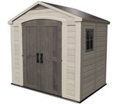 Keter caseta de jardín factor 8x6 cobertizo de almacenamiento exterior ordenación madera acero metal 257x182x243 wxdxh cm