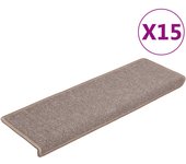Alfombrillas de peldaños de escalera 15 piezas | alfombras de escalera | tapetes de escalera marrón claro 65x21x4cm cfw64955