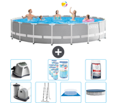 Paquete de piscina - intex - alrededor - 610x610x132 cm + accesorios cb58