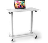 Duronic tm03t mesa escritorio con altura ajustable 73-107cm para trabajar de pie o sentado|plataforma de 88x50cm|máximo 15kg|diseño con ruedas