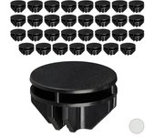 Relaxdays pack de 40 conectores estantería modulares, plástico, negro, 2.4 x 3.7 cm