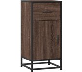 Aparador | aparador de comedor | armario de cocina madera ingeniería y metal marrón roble 35,5x35x76 cm cfw167982