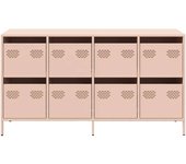 Aparador | aparador de comedor | armario de cocina de acero laminado en frío rosa 135x39x73,5 cm cfw74705