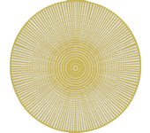 Alfombra interior/exterior pvc hanoi yellow [diam] 200 cm - pvc antideslizante, lisa impresa, vinilica para cocina o salón, lavable