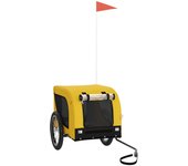 Remolque bicicleta mascotas hierro tela oxford amarillo negro cfw87605