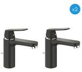 Grohe juego de grifos monomando de lavabo de 2 1/2″ tamaño m, negro (23325kw0-duo)