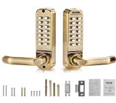 Vevor serradura mecánica sin llave, 14 llaves, serradura teclado manilla, impermeable doble cara acero inoxidable, para casa, oficina, valla, garaje