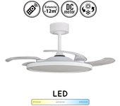 Ventilador de techo con luz silencioso dc con mando slim blanco 106 cm invierno-verano color luz regulable