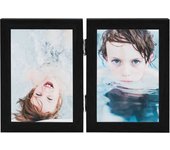 Marco de foto collage plegable negro 2x(13x18 cm)