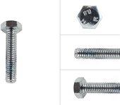 Pernos hexagonales galvanizados m4 x 20 mm - 500 piezas