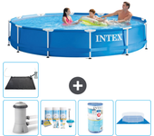 Paquete de piscina - intex - alrededor - 366x366x76 cm + accesorios a1767