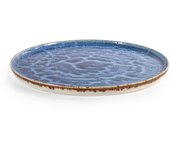 Plato redondo de porcelana, blanco y azul, h&h, 28cm
