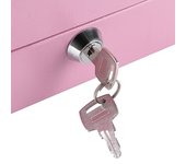 1 minicaja de seguridad portátil de acero con cerradura para dinero en efectivo, monedas y dinero en efectivo (pequ