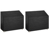 Maison exclusive - fundas bancos jardín 2 uds 8 ojales polietileno 160x70x70/88 cm