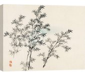 Impresión japonesa sobre lienzo - bairei kono, bambú - 70x50 cm