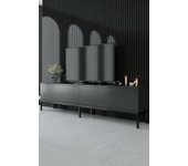 Mueble de televisión espero, aparador de salón, mueble bajo para tv, base de pared equipada, 180x30h47 cm, antracita y negro
