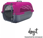 Transportin para perros dogit pet voyageur, peq., fucsia/gris