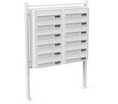 Wiltec sistema de 12 buzones color blanco acero galvanizado resistente a la intemperie con cerraduras de cilindro y llaves instalación independient...
