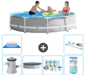 Paquete de piscina - intex - alrededor - 305x305x76 cm + accesorios a2026
