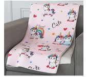 Manta para cama sofá y sillón, sherpa manta polar lisa de tacto suave infantil para niños (155 x 125cm) music