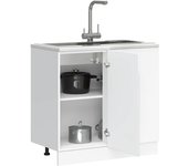 Mueble de cocina kalmar de madera contrachapada blanco brillante
