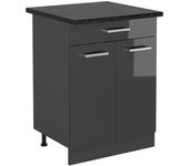 Vicco mueble bajo de cocina r-line, antracita alto brillo, 60 cm , et antracita