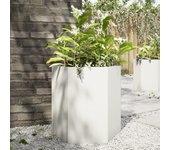 Jardinera hexagonal blanca 46x40x45 cm acero