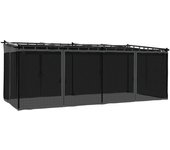 Cenador con paredes de malla acero gris antracita 6x3 m