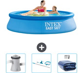 Paquete de piscina - intex - alrededor - 244x244x61 cm + accesorios cb81