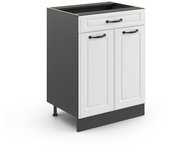 Vicco mueble bajo de cocina r-line, blanco casa de campo, 60 cm con cajón, sin encimera
