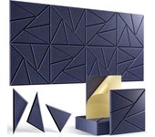 12 paneles acústicos autoadhesivos, paneles de pared insonorizados de alta densidad, panel absorbente de sonido de poliéster, 30 x 30 cm (azul oscuro)