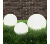Juego de 6 uds lámparas de bola led esféricas pmma 20/30/40 cm cfw82557