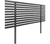 Dhome cabecero de madera reciclada dm estilo japones con patas cama palets herrajes incluidos (105cm, ceniza madera)
