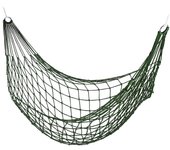 Relaxdays hamaca colgante de red para 1 persona, verde, 1,5 x 140 x 436 cm