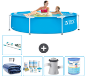 Paquete de piscina - intex - alrededor - 244x244x51 cm + accesorios a1420