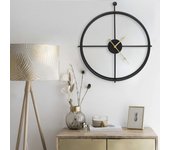 Vidaxl reloj de pared de hierro negro 52 cm