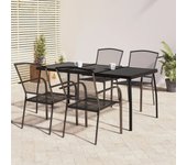 Juego de comedor de jardín 5 piezas | conjunto de jardín | muebles de jardín acero gris antracita cfw70664