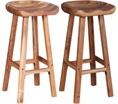Taburetes de barra de cocina 2 unidades madera maciza de acacia