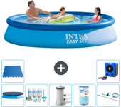 Paquete de piscina - intex - alrededor - 366x366x76 cm + accesorios a665